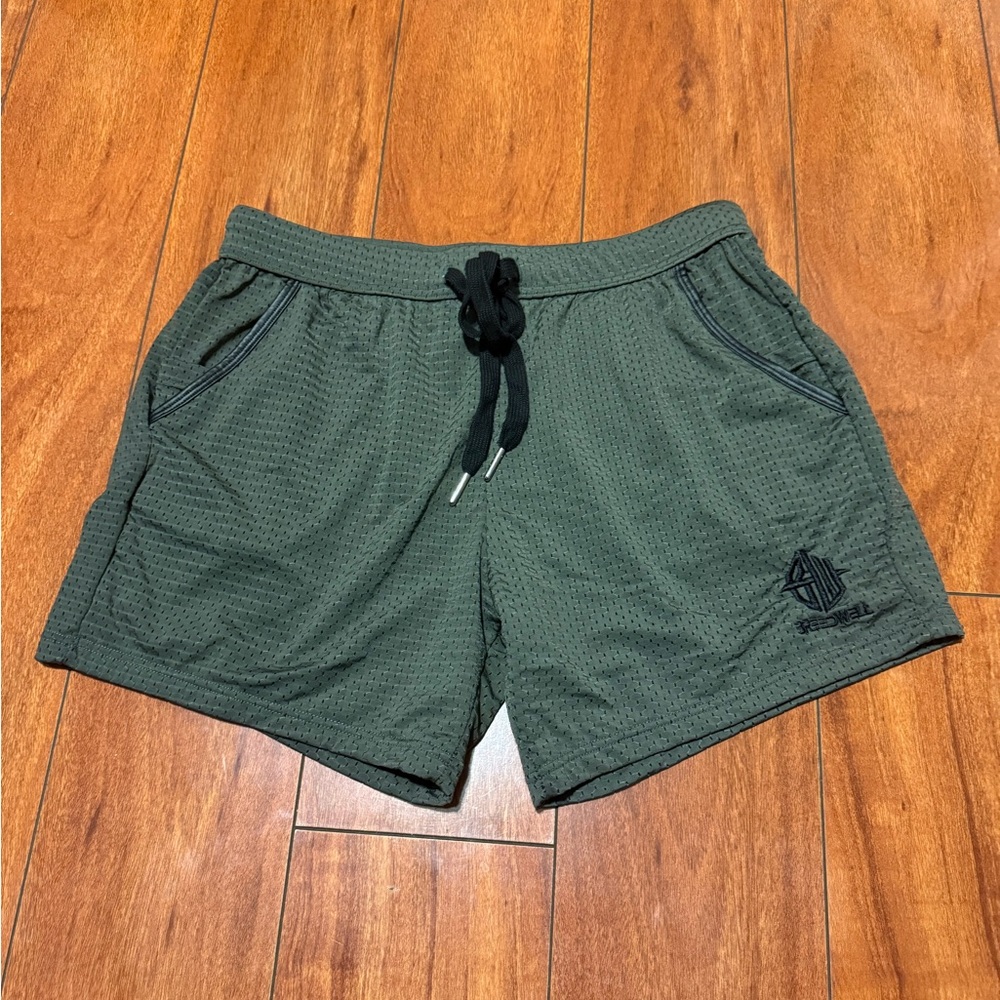 Breedwell men’s  Olive Green Athletic Shorts with Drawstring
